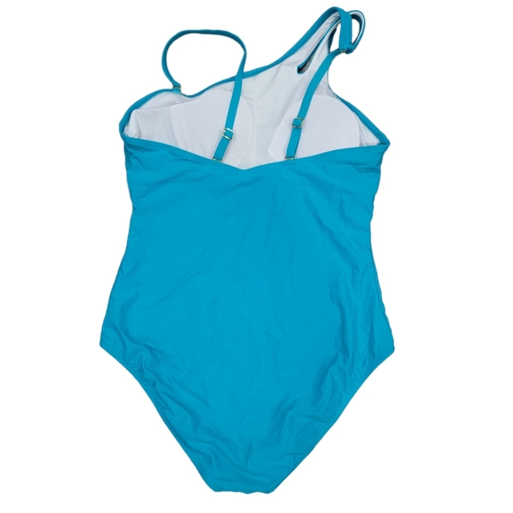 Teal removable Strap off shoulder swimsuit - Picture 4 of 12